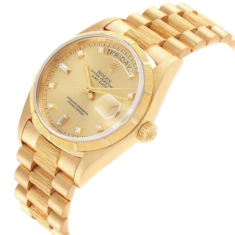 rolex mens president 18k yellow gold wood dial watch|Rolex lady datejust 18k gold.